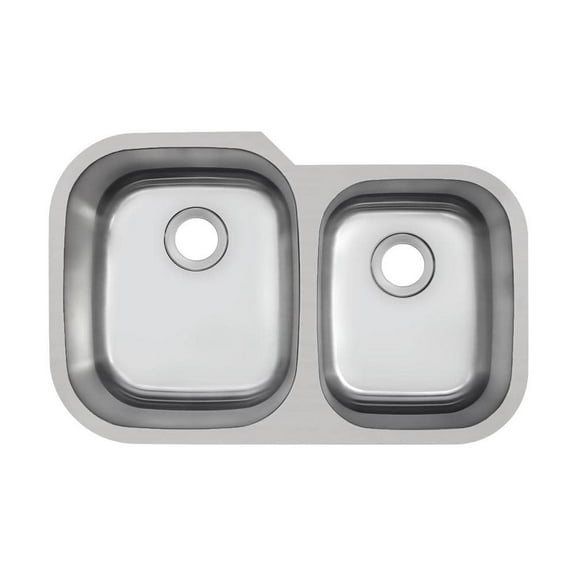 31.5 in. 18-Gauge Stainless Steel Undermount 60/40 Double Bowl Kitchen Sink (Sink Only)