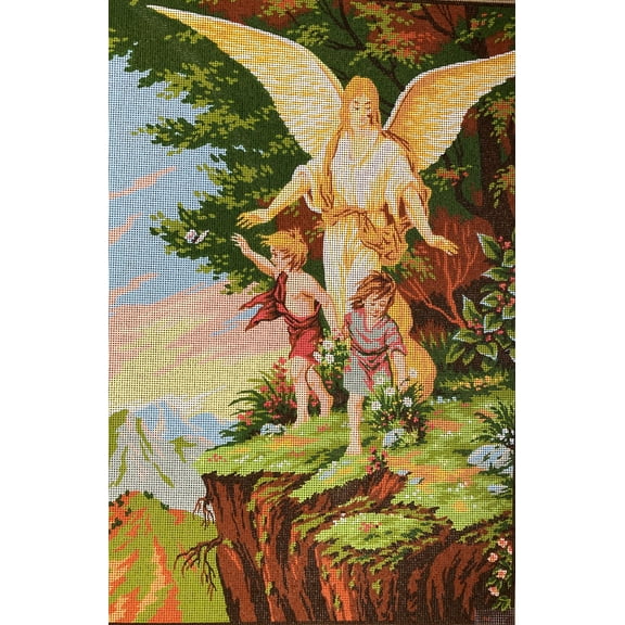 "Children with Angel" Printed Canvas for  Needlepoint Tapestry Gobelin  Embroidery Gobelin L C812