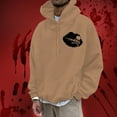 thumbnail image 2 of NLLSHGJ Chandail à Capuche Graphique pour Hommes, Imprimé Os et Lèvres, Athleisure, Blanc, Col Rond, 2 of 4