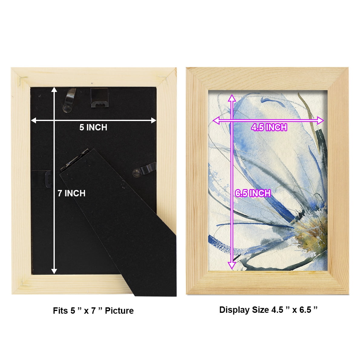 Cobalt & Paynes Petals I - Framed Print w/glass - Natural Wood
