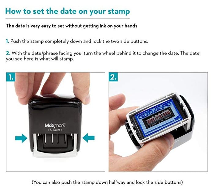 Blue Ink Trodat 4850 Date Stamp withEntered Self Inking Stamp