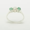 thumbnail image 4 of LBG 10k White Gold Cultured Pearl & Emerald Womens Promise Ring - Size 5.75, 4 of 6