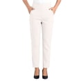 thumbnail image 2 of Oiangi Womens Plus Size Straight Leg Pants High Waist Stretchy Dress Pants Solid Trousers with Pockets for Office Work Business White XL, 2 of 6