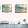 thumbnail image 6 of Nawypu Beach Wall Art Pictures for Wall - Window Frame Style Ocean Wave Canvas Wall Art Decor - Seascape Print for Living Room - Gold Sunset Canvas for Bedroom - Beach Theme Wall Decor for Bathroom, 6 of 6