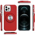 thumbnail image 2 of For iPhone 12 Pro Max 6.7 Metal CD Pattern Matte Finished Hybrid with Rotational Ring [Car Mount Friendly] Case - Red, 2 of 4