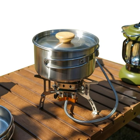 

Yungwalm Outdoors Stainless Steel Cookware Set Non-Stick Lightweight Pots Pan Set Non-Stick Lightweight Pot Pan Set Compact Cookset Camping Travel and Outdoors agreeable