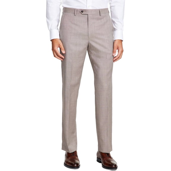 Michael Kors Mens Classic Fit Dress Pants Slacks, Beige, 33W x 32L
