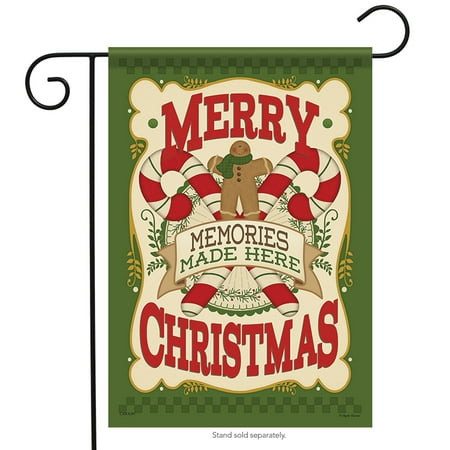 Gardens Mall Christmas Hours Gingerbread Man Christmas Garden Flag Holiday Candy Canes 12.5