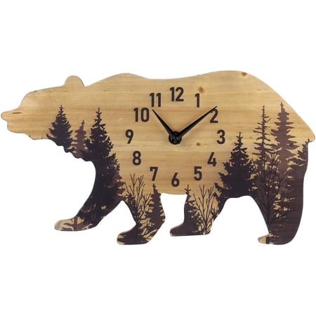 Forest Bear Wood Wall Clock