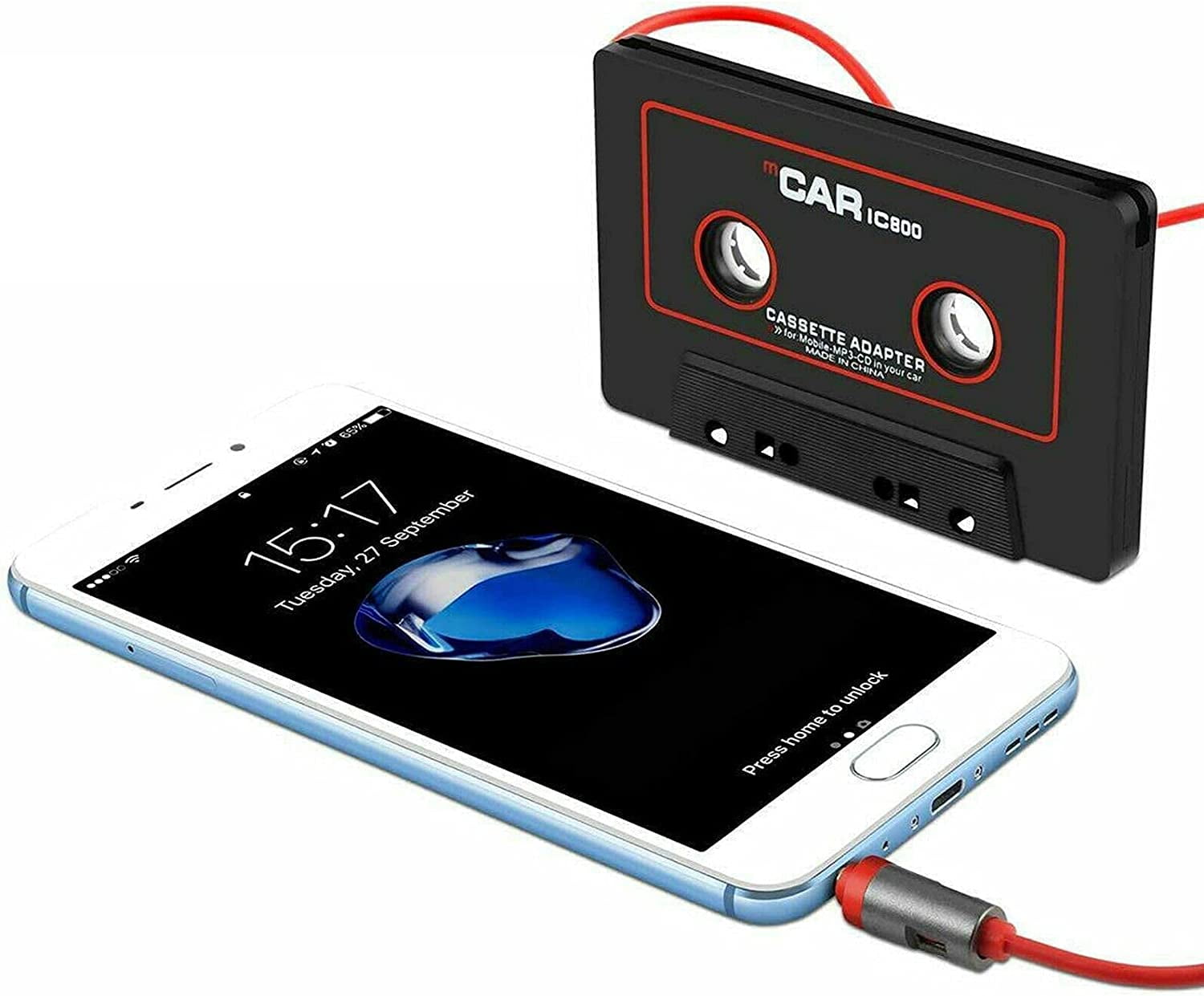 For iphone ipod MP3 Bluetooth 5.0 Car Audio Stereo Cassette Tape Adapter To  Aux