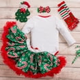 thumbnail image 2 of Conjuntos de ropa de Navidad para niñas pequeñas, con estampado de letras de manga larga y falda, ropa para bebés y niños pequeños, 2 of 5