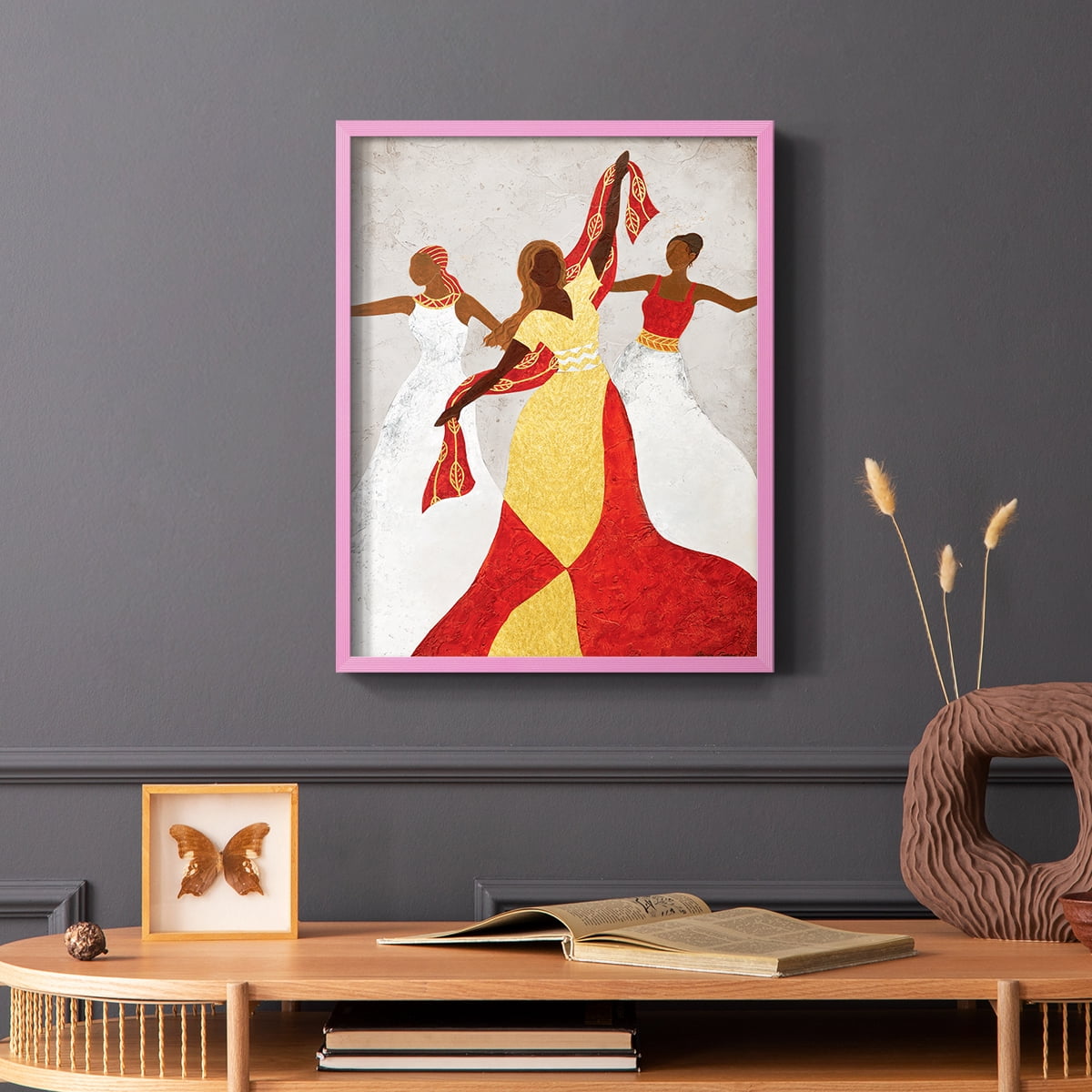 Golden Celebration in Pink Solid Wood 8 x 10 Framed Print