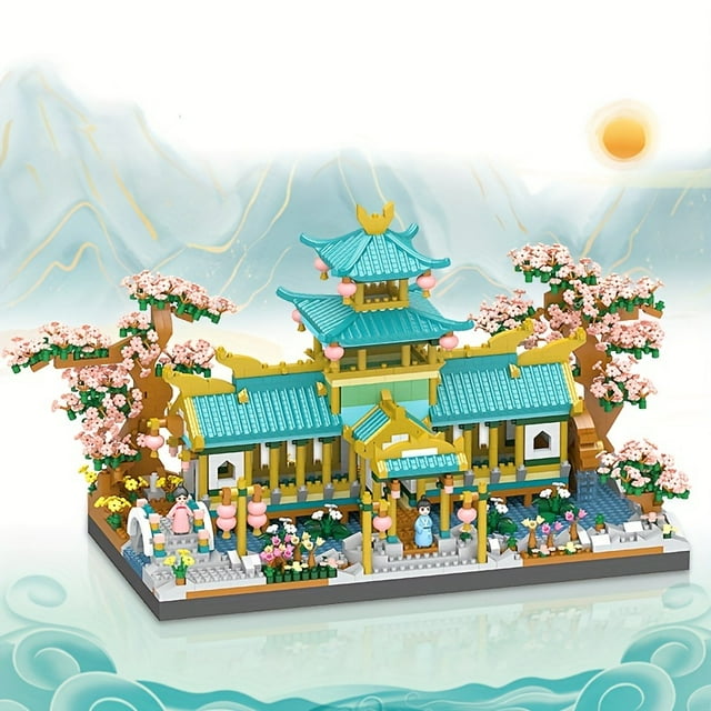 2350 Pieces Retro Architectural Building Block Model Home DIY Assembly Building Block