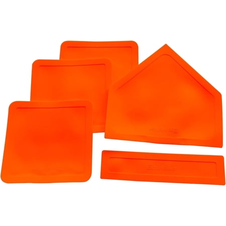 Eco Walker Throw Down Baseball Bases Set of 5 Orange for Baseball Tee Ball Softball Kickball Backyard Practice