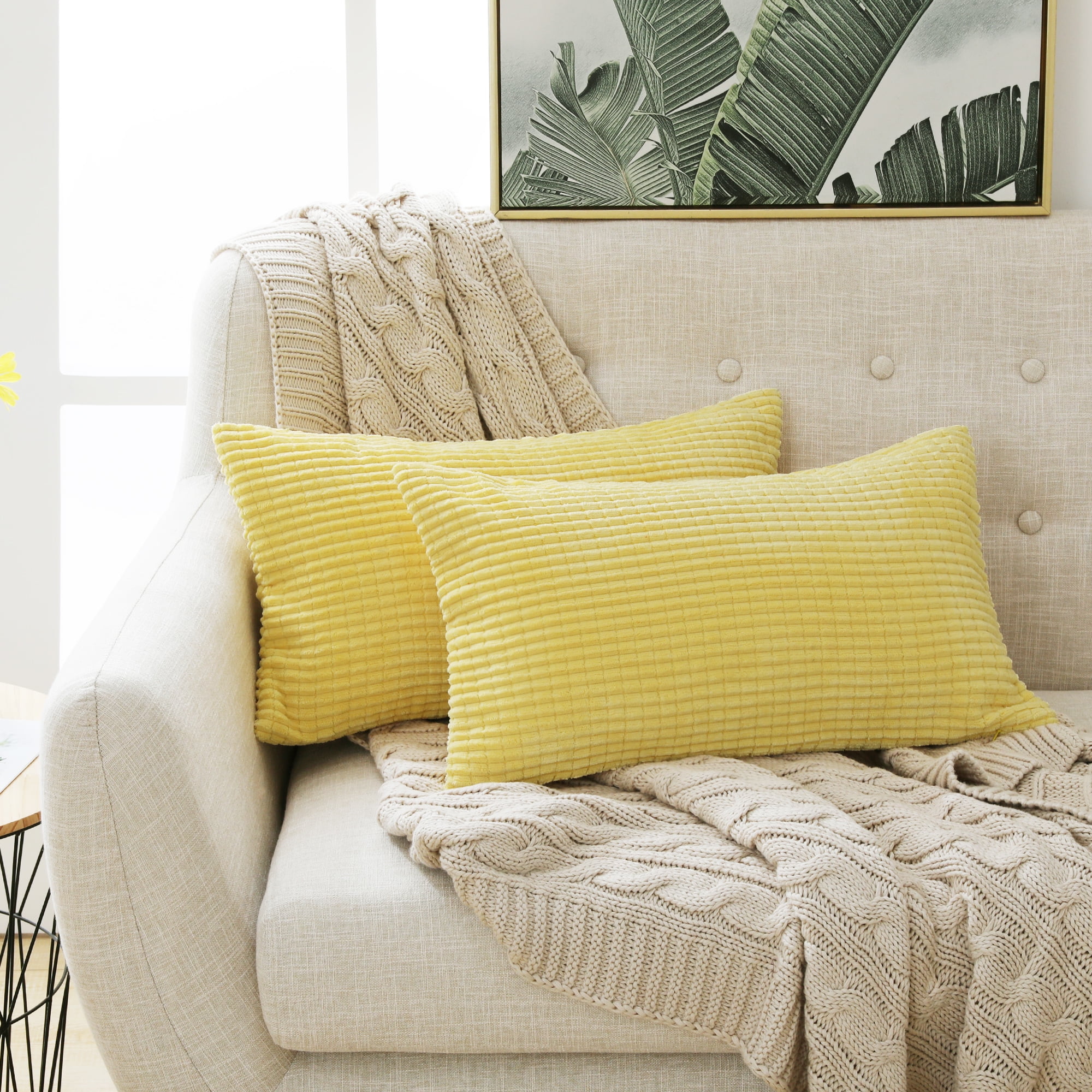 Mustard Yellow Fur Throw Pillow Covers 3D Rose Pattern Set of 2 12x20 Inch Fluffy Decorative Pillow Covers for Couch Bed Sofa Mustard Yellow Fur Throw Pillow Covers 3D Rose Pattern Set of 2 12x20 Inch Fluffy Decorative Pillow Covers for Couch Bed Sofa