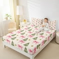 thumbnail image 4 of jejeloiu Cute Bowtie Ribbon Twin Sheet Sets,Chic Xmas Tree Twin Fitted Sheet,Happy New Year Flat Sheet For Girl,Luxury Bedroom Decor,3pcs, 4 of 7