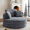 Gray, variant on Eyisean 53.5" Oversized Round Chaise Lounge Chair Indoor, Comfy Corduroy Upholstered Boneless Couch with Pillow, No Assembly Required, Deep Seat Lounge Floor Sofa Chair for Living Room, Apartment