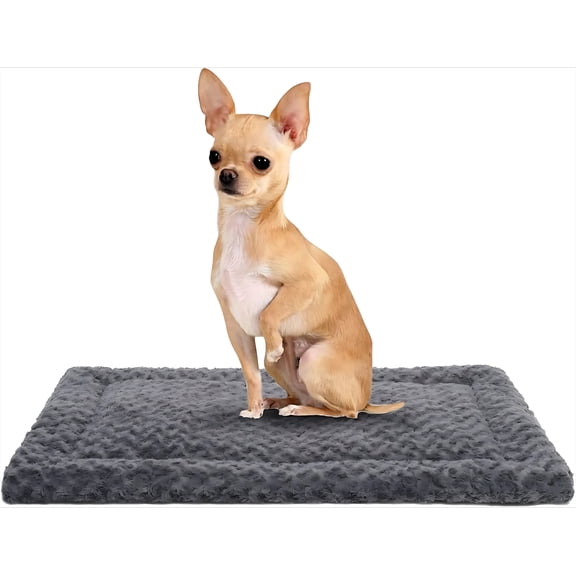 Washable Dog Crate Pad, 23"L x 17"W x 1"H, Soft Fluffy Kennel Sleeping Mat for Medium Dogs
