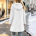 thumbnail image 3 of KICILVS Womens Fleece Coat Hooded Open Front Fuzzy Sherpa Cardigan Jacket Long Sleeve Winter Warm Outerwear with Pockets, 3 of 8