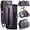 Purple, variant on Crossbody for iPhone 17 Pro Case Wallet【RFID Blocking】with 7-Card Holder Zipper Bills Slot, Soft PU Leather Magnetic Shoulder Wrist Strap for iPhone 17 Pro Wallet Case Women