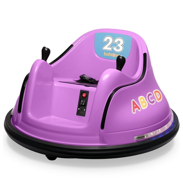Kidzone 12V Kids Toy Electric Ride On Bumper Car 360 Spin 2 Speed Battle Vehicle With Remote Control, Bluetooth Music, DIY Race# 00-99 and Alphabet Stickers, ASTM-Certified, Purple Kidzone 12V Kids Toy Electric Ride On Bumper Car 360 Spin 2 Speed Battle Vehicle With Remote Control, Bluetooth Music, DIY Race# 00-99 and Alphabet Stickers, ASTM-Certified, Purple