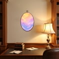 thumbnail image 4 of Canvas Wall Art Bright Pastel Rainbow Gradations Yellow Gold Pink Cyan Purple Clouds Oval Framed Canvas Prints Vintage Wall Hanging Decor for Home Decorations 8.6"x11.4", 4 of 7