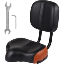 Bike Seat with Backrest,Extra Wide Bicycle Seat with Back Support,Extra-Large Bicycle Seat with Padded PU Cushion Saddle Fit for Tricycle Mountain E-Bike, Includes Installation Tools
