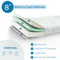 thumbnail image 5 of Full Mattress, 8 inch Memory Foam Mattress Bed in a box, with Green Tea Cool, Medium, Made in USA, 5 of 7