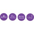 thumbnail image 2 of Darling Souvenir Sacrament Baptism Theme&nbsp;Stickers Candy&nbsp;Chocolate Labels 190 Pcs-Violet, 2 of 2