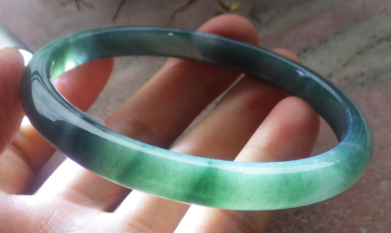Green Natural A JADE Jadeite Bangle Bracelet 60mm 704581