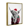 thumbnail image 4 of Stupell Industries Cow in Christmas Sweater Holiday Painting Gold Floater Framed Canvas Art Print Wall Art, 25 x 31, 4 of 10