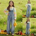 thumbnail image 2 of JAJAHO Girls Denim Overalls Wide Leg Jumpsuit For Girl Casual Loose Fit Kids Playwear Outfit Summer Fashion Jean Clothes 6-14Y Trendy Onesie, 2 of 8