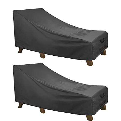 Black ULTCOVER Waterproof Patio Lounge Chair Cover Heavy Duty Outdoor Chaise Lounge Covers 2 Pack 84L x 32W x 32H inch