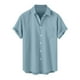 thumbnail image 1 of Mens Manga Corta Botón Abajo Camisas, Cuello de Vuelta Impresa Blusa, Top de Verano de la Moda Casual, 1 of 9