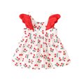 thumbnail image 5 of lcziwo Infant Toddler Girls Cute Summer Clothes Kids Sleeveless Strawberry Print Mini Dress with Hat 2 Piece Outfits Set Red 2 Years, 5 of 6