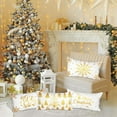 thumbnail image 4 of White and Gold Bronzing Christmas Lumbar Throw Pillow Covers 12x20 Set of 4, Decorative Long Xmas Cushion Covers Pillow Cases 12 x 20 for Home Bedroom Room Holiday Couch Decor Decorations, 4 of 6