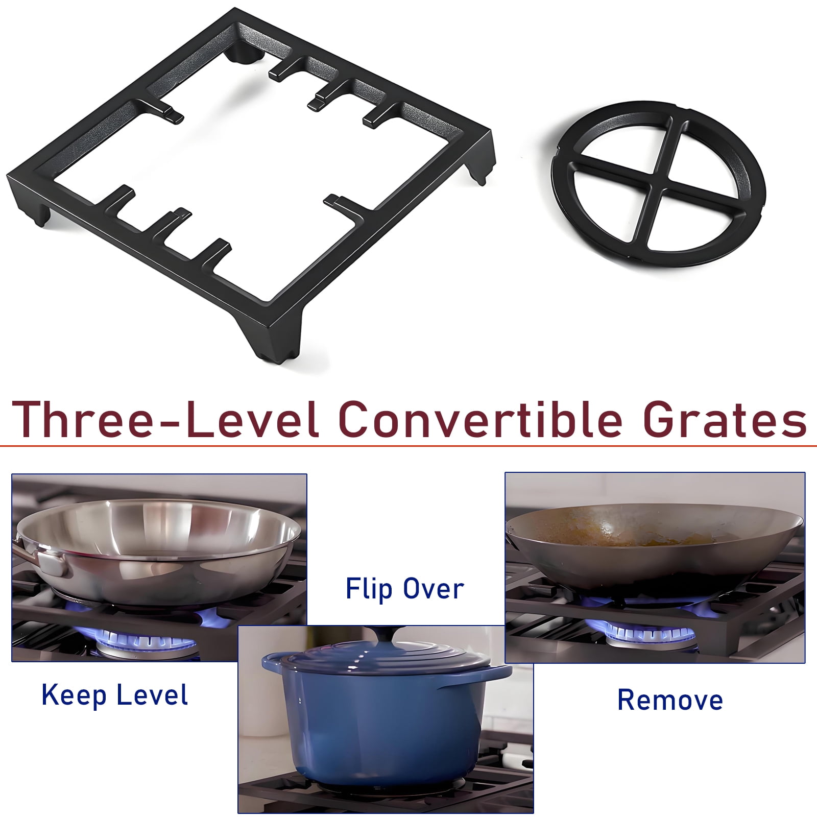 W11380124 Burner Grate Fit for Whirlpool Stove Grate Replacement Parts for Gas Stove, 11’’x10.8’’ Cooking Grate KFGC506JSS KCGC506JSS KFGC558JSS Top Surface Grates