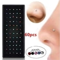 thumbnail image 2 of Minnieouse Juego de 60 uds de tachuelas para la nariz, tornillo de diamantes de imitación, Pin resistente, decorativo inoxidable, tienda Ropa, zapatos y accesorios Miscelánea, 2 of 6