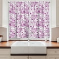 thumbnail image 2 of Ambesonne Orchid Kitchen Curtains, Ornate Floral Curly Leaf, 55"x39", Lilac Magenta White, 2 of 3