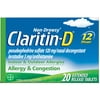 Claritin-D Allergy Medicine, 12 Hour Non-Drowsy Allergy & Nasal Congestion Tablet, 20 Ct