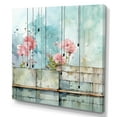 thumbnail image 2 of Designart "Cubic Floral Art in Blue and Pink Abstract" Floral Wall Art - Traditional Blue Abstract Floral Entryway Wall Art, 2 of 6