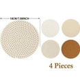 thumbnail image 6 of Round Woven Placemats Set of 4, Natural Cotton Rope Place Mats 7.1inches Boho Tablemats, Non-Slip Heat Resistant Hand Woven Chargers Plate for Dining Table, 6 of 7