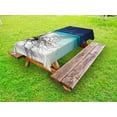 thumbnail image 1 of Driftwood Outdoor Tablecloth, Seascape Theme Driftwood on the White Sandy Beach Coastal Digital Image, Decorative Washable Fabric Picnic Table Cloth, 58 X 84 Inches,Turquoise and Blue, by Ambesonne, 1 of 2