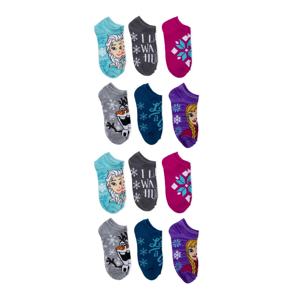 Disney Frozen Disney Frozen Girls Socks, 12 Pack No Show (Little