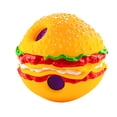 thumbnail image 2 of Juguete para mascotas Warkul con forma de hamburguesa, sonido de risa, atrae mordeduras, resistente al cuidado dental, juguete multifuncional para limpieza de dientes, juguete para perros, pelota que, 2 of 8