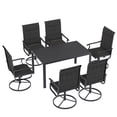 thumbnail image 3 of ELPOSUN 7 Piece Outdoor Patio Dining Set Swivel High Back Padded Textilene Chairs and Rectangle Table Furniture Set,Black, 3 of 6