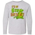 thumbnail image 3 of Inktastic It's My 5th Birthday with Cute Green Alligator Long Sleeve Youth T-Shirt, 3 of 5