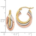 thumbnail image 3 of 14K Tri-Color Textured Triple Hoop Earrings Made In Peru tf1485, 3 of 5