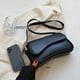 thumbnail image 3 of Bolso de hombro con solapa para mujer, bolso Hobo con hebilla para axila, bolso de compras informal (negro), 3 of 8