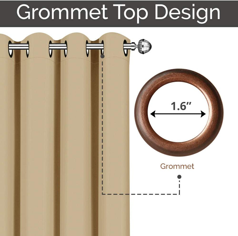 Inch Thermal Insulated Grommet Blackout Curtains for Bedroom 2 Panels W52 x L84 